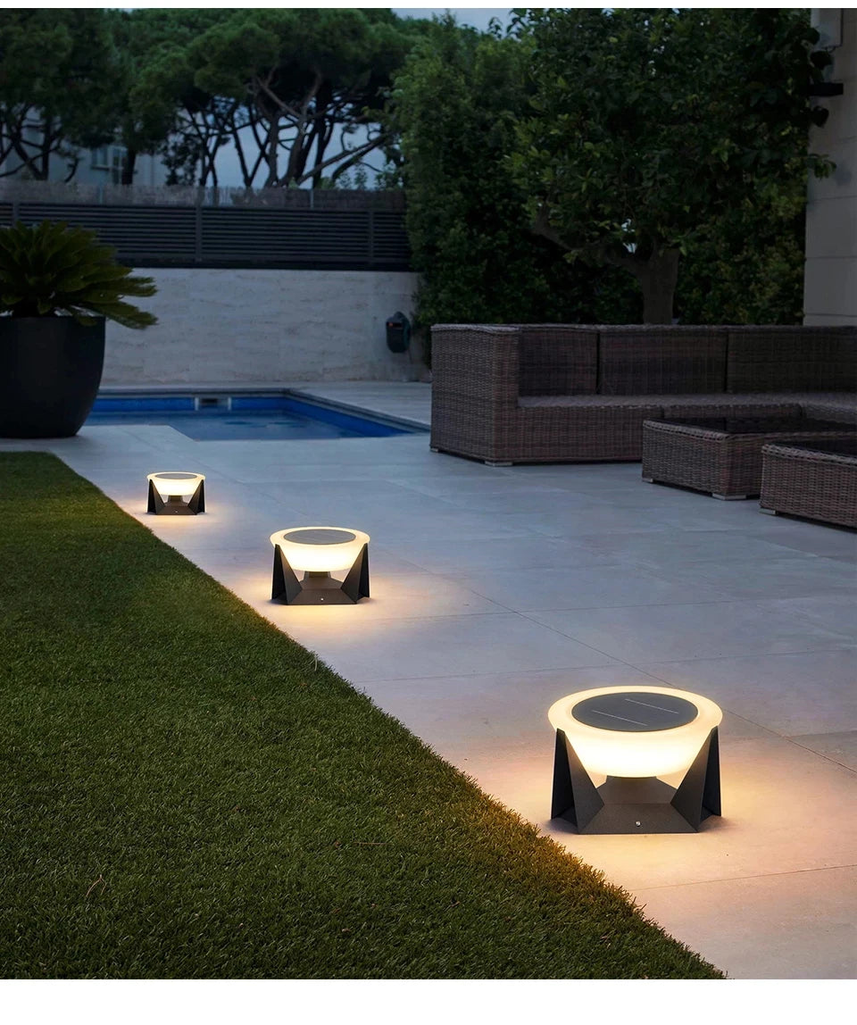 Solar Post Light Outdoor Column Pillar Light 3000K IP65 Garden