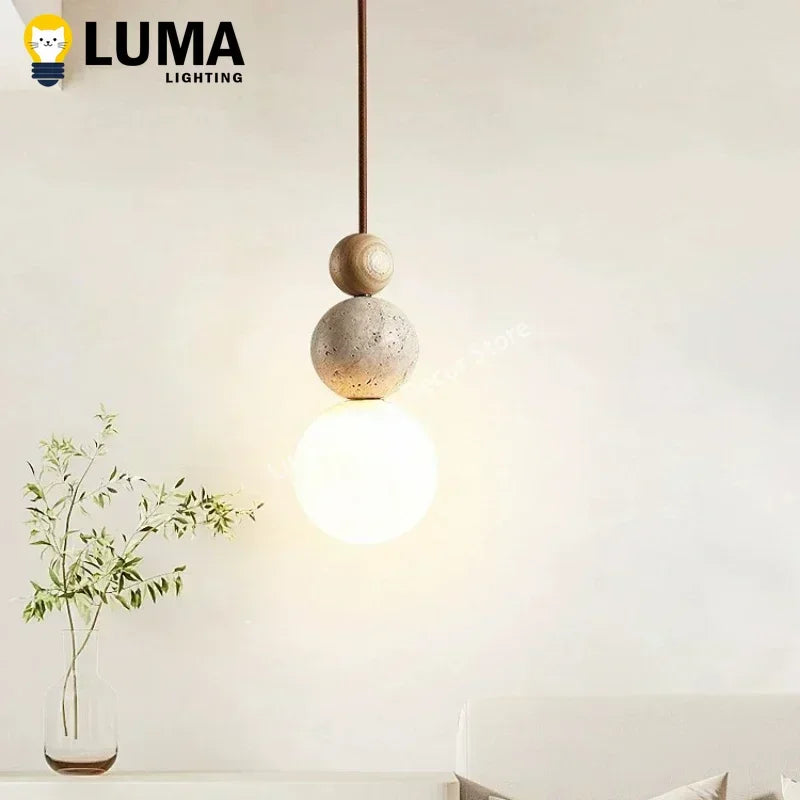 Cream Travertine Pendant Light