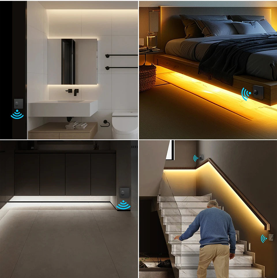 LED Stairs Night Light 5M 10M Portable PIR Motion Sensor Staircase 24V