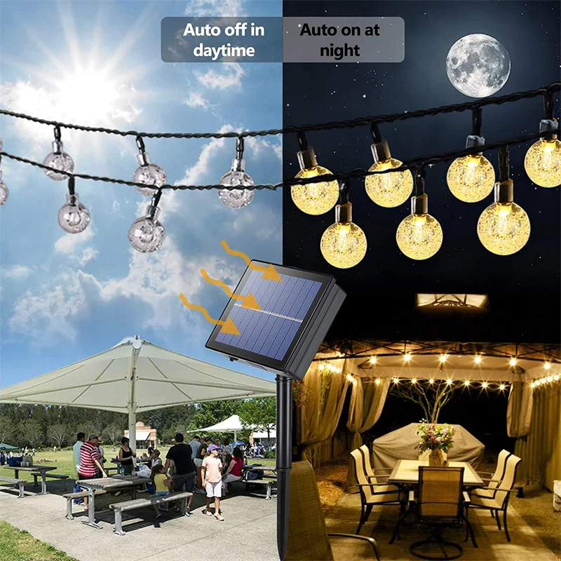 Solar Crystal Globe String Lights