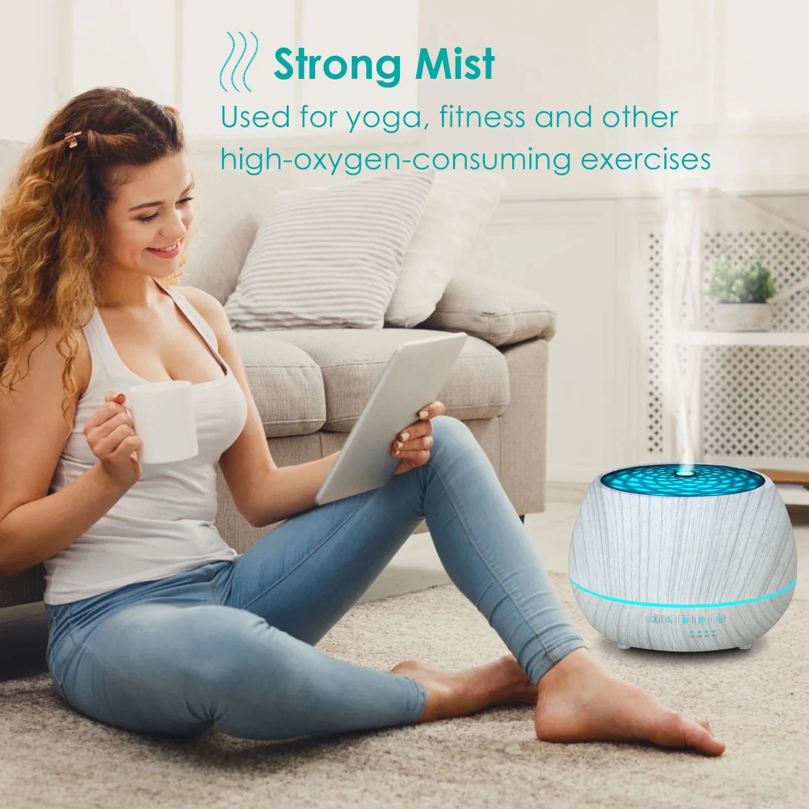Smart WiFi Humidifier Aromatherapy Essential Oil Diffuser 500mL 7 Color