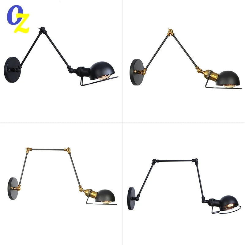 Modern Simple Adjustable Interior Led Wall Lamp White Black for Bedside