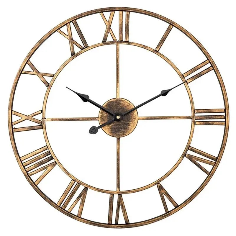 3D Roman Numeral Metal Wall Clock