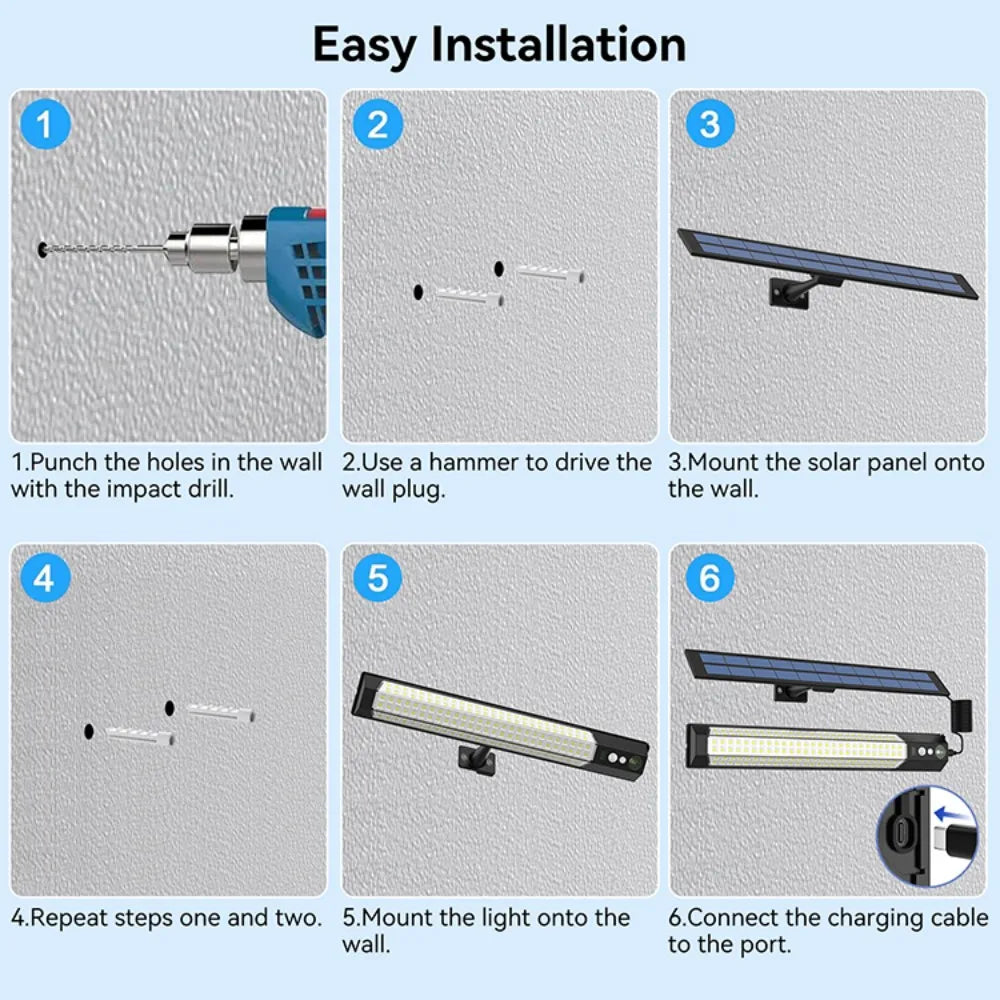 316 LED Solar Security Wall Light