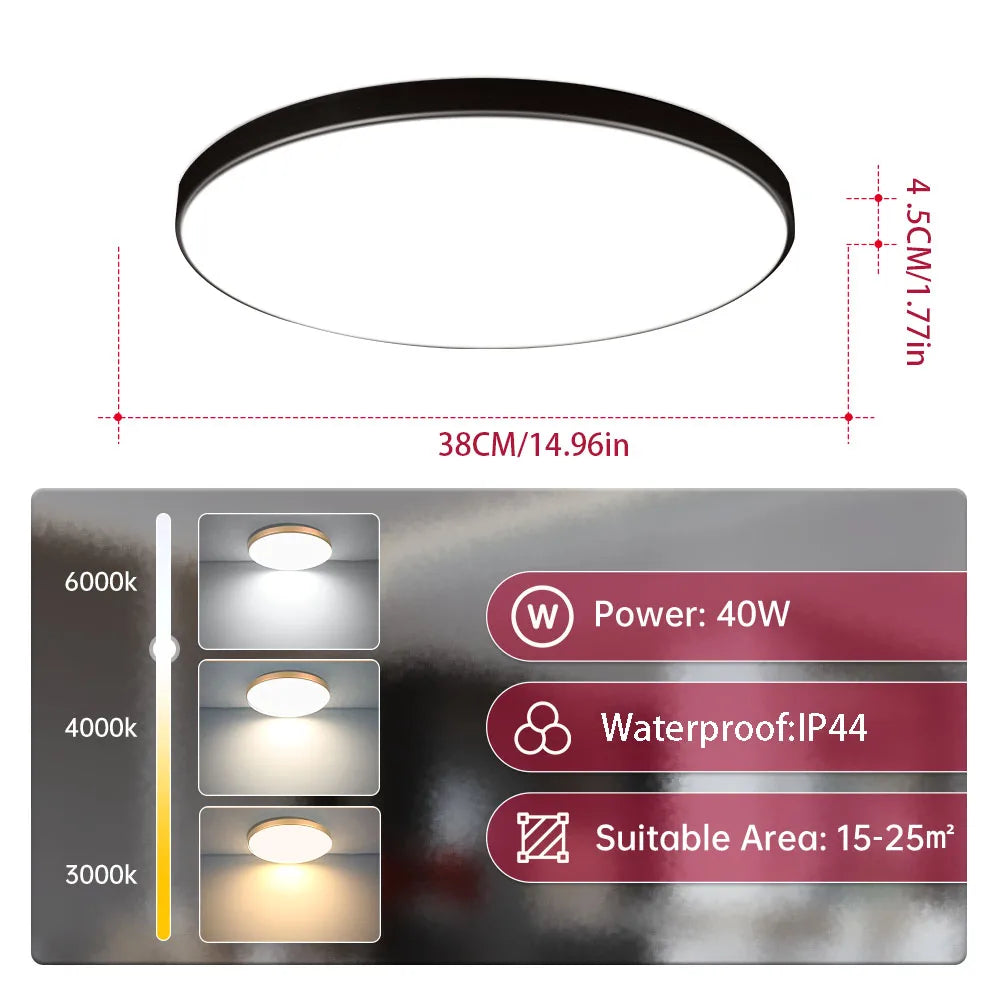 Waterproof IP44 LED Bathroom Ceiling Light