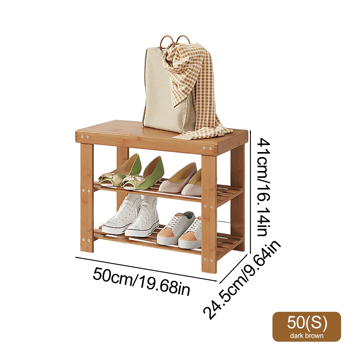 Stackable Bamboo Shoe Rack