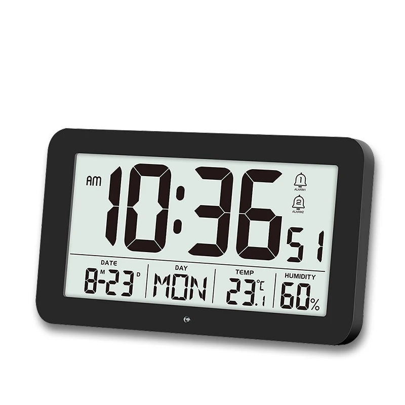 Large Digital Wall Clock with Temperature