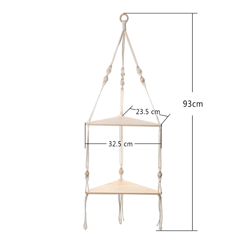 Hanging Wood Corner Shelf