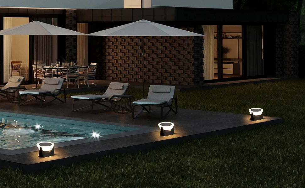 Solar Post Light Outdoor Column Pillar Light 3000K IP65 Garden