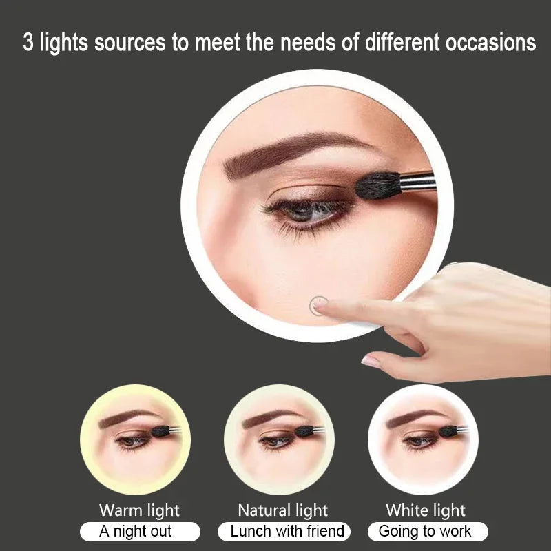 10X Magnifying LED Makeup Mirror with Flexible Gooseneck