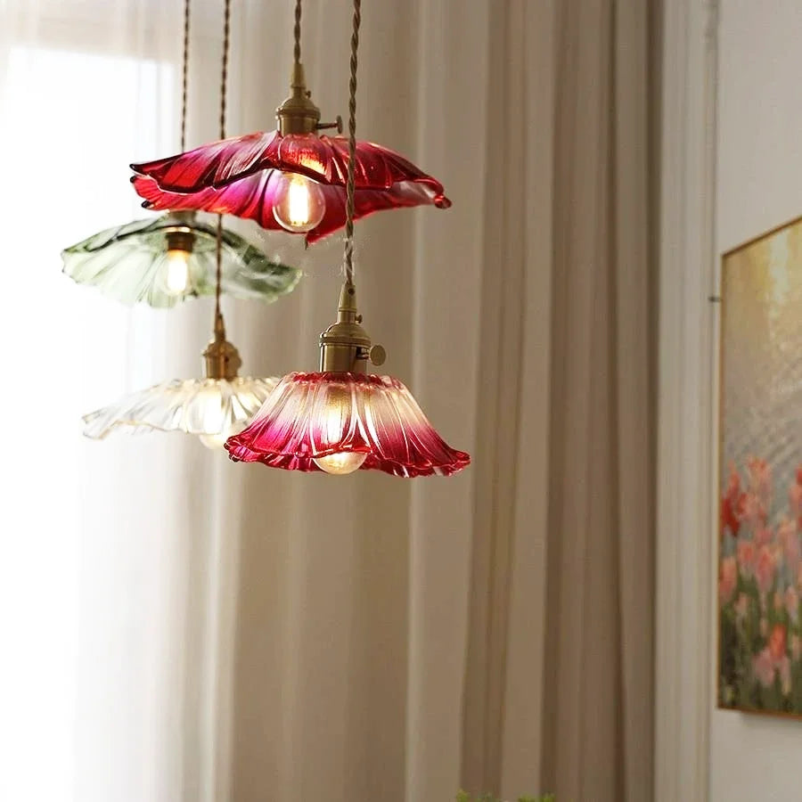Vintage Flower Glass Ceiling Light