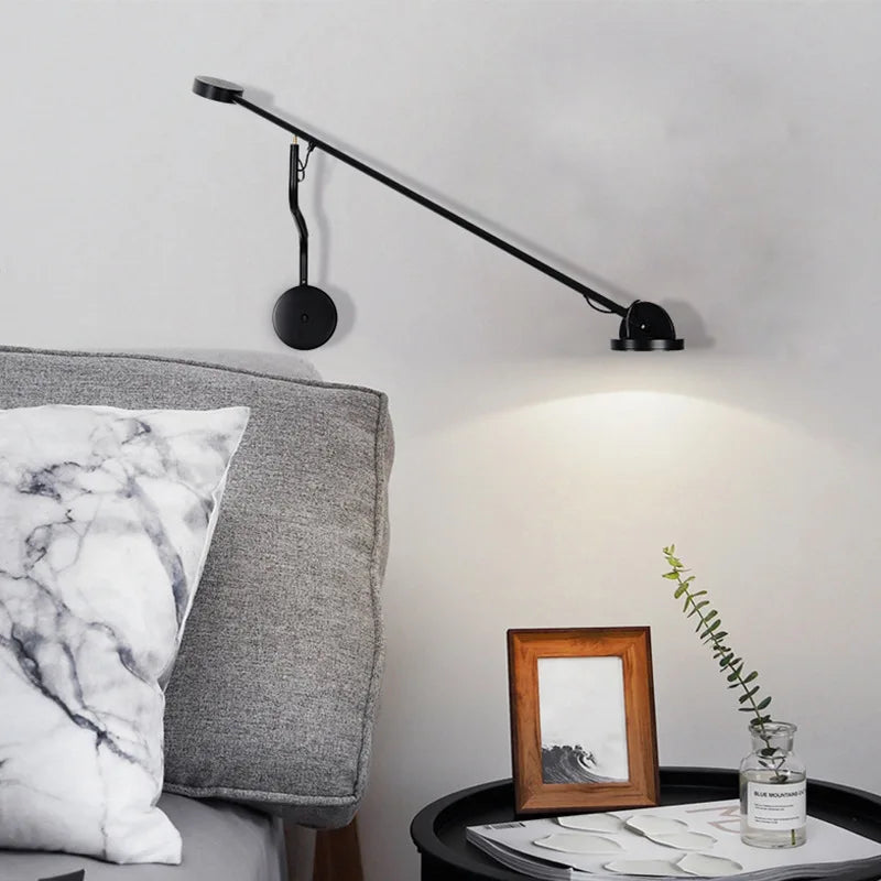 Designer Creative Long Pole Swing Arm Style Wall Lamp Home Bedside