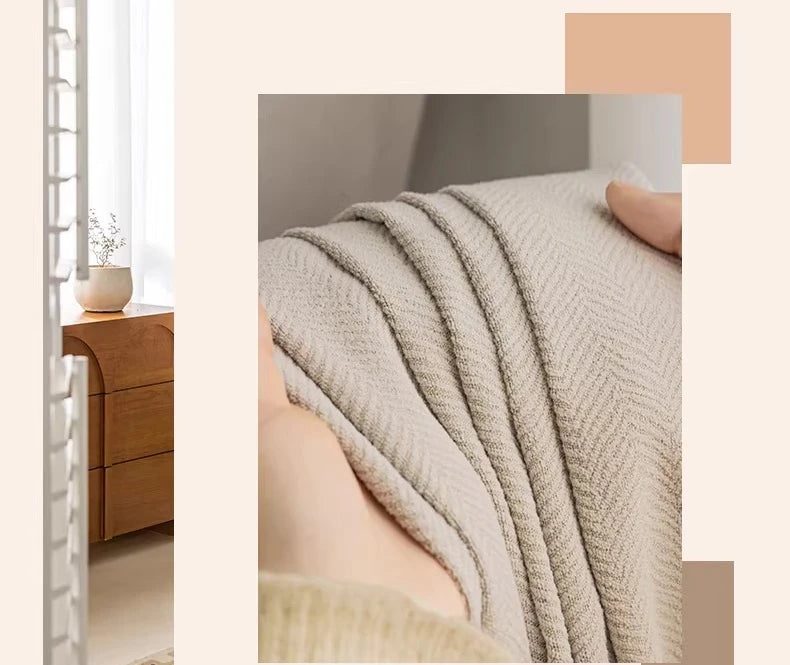 Custom Size Herringbone Thicke Beige Chenille Curtains