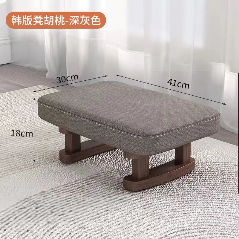 Solid Wood Shoe Changing Stool, Low Foot Rest
