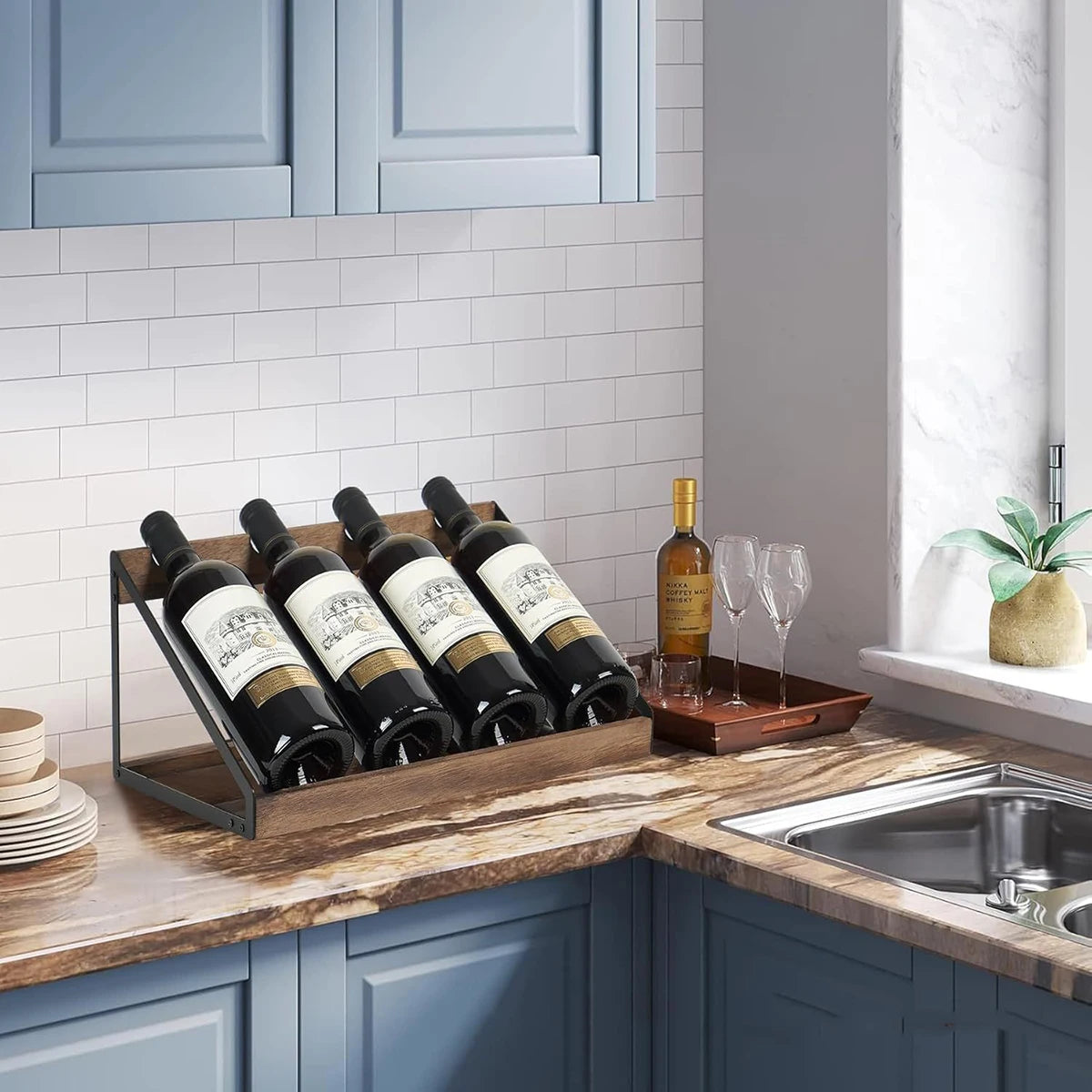 Slanted Desktop Wine Rack