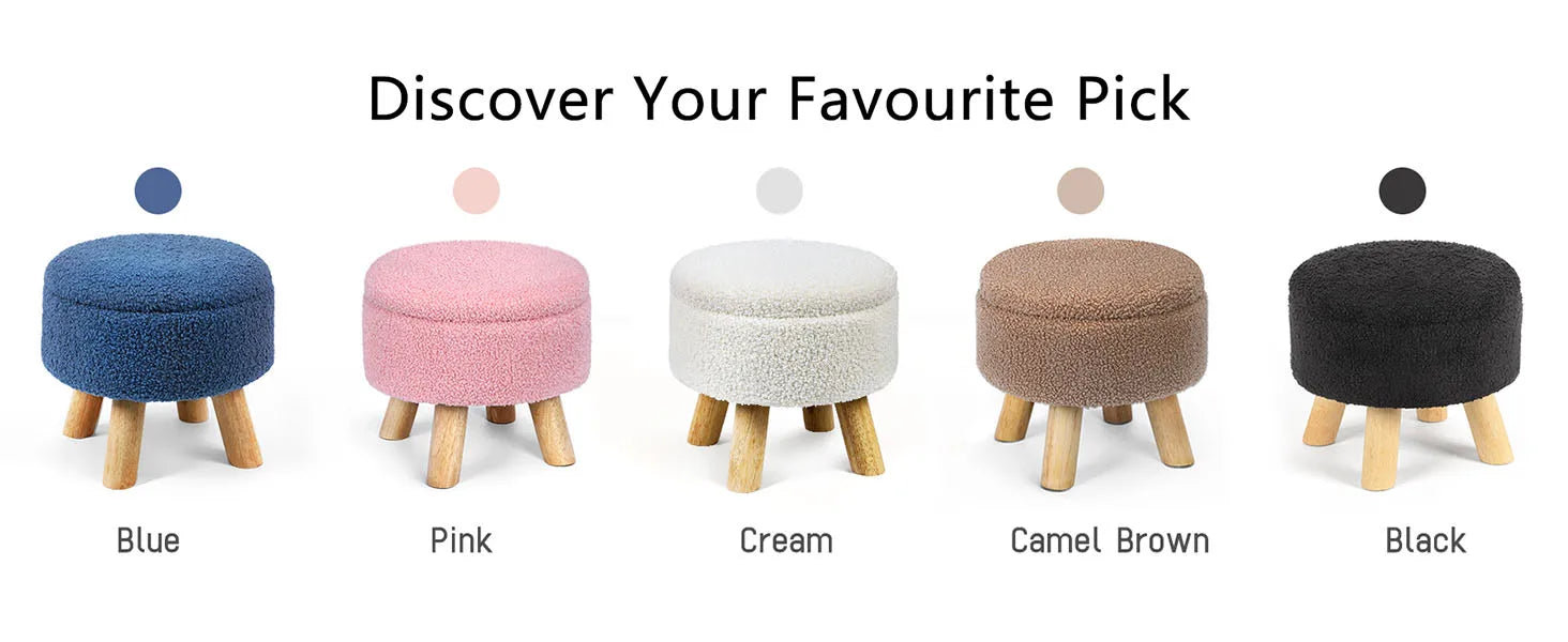 Nordic Boucle Ottoman Footstool with Storage