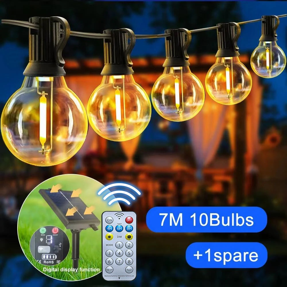 Solar G40 Globe Patio String Lights