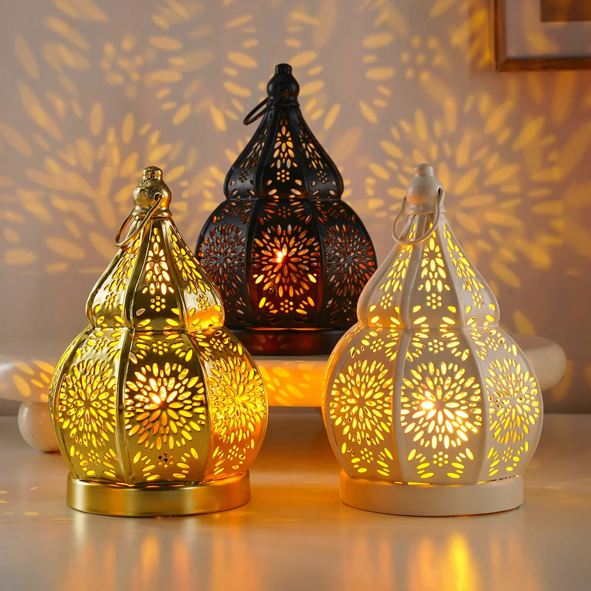 Moroccan Gourd Lantern Candle Holder