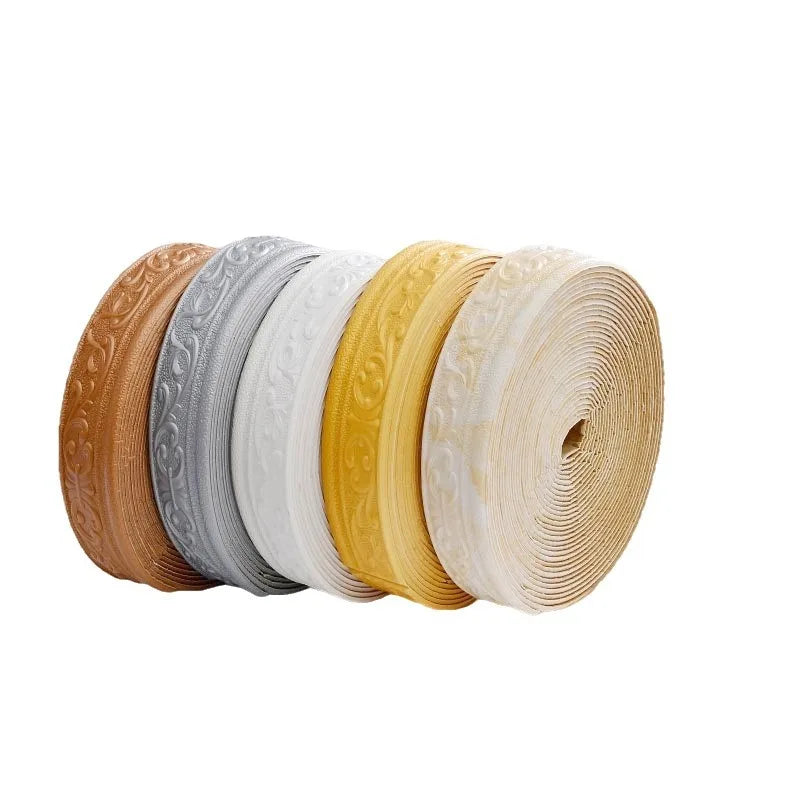 10m/Roll 3D Wall Trim Line Skirting Border Self Adhesive