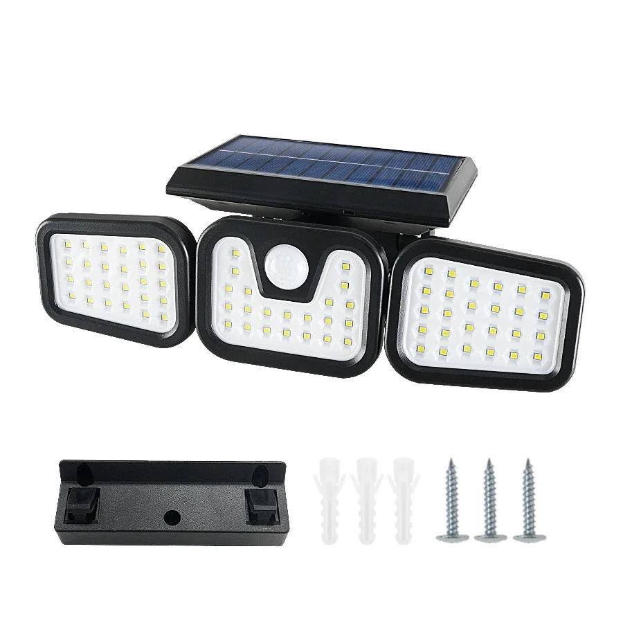 Solar Motion Sensor 3-Head Light