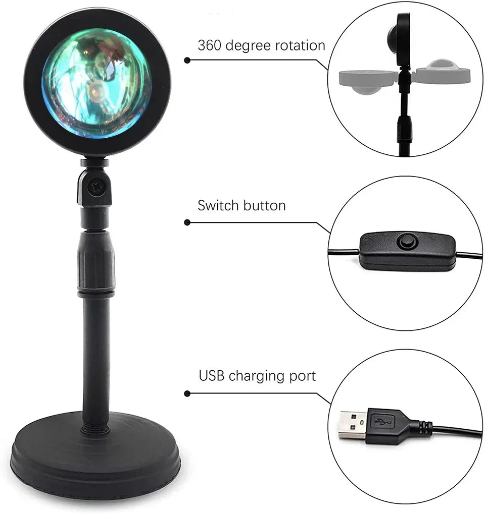 LED Sunset USB Party Projector