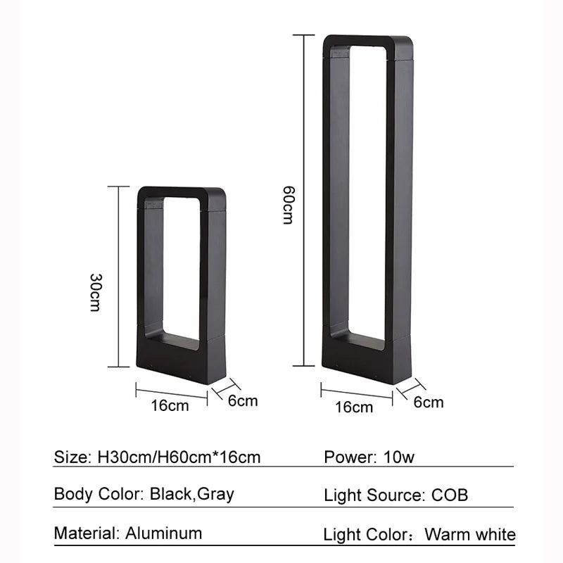 Waterproof 10W LED Garden Bollard Light