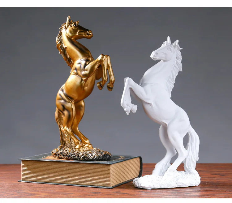 Resin Rearing Horse Statue