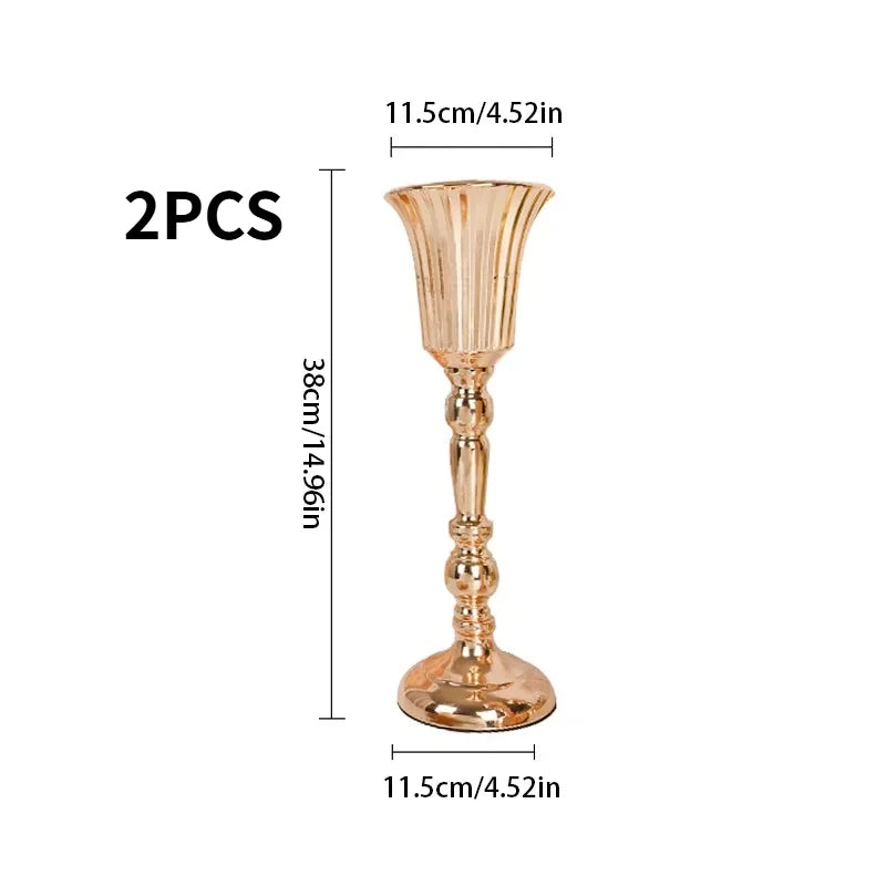 Gold Metal Trumpet Centerpiece Vase
