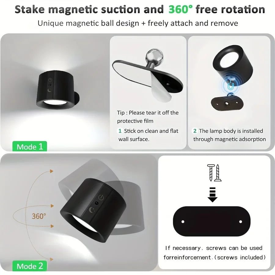 Magnetic Double Head Rechargeable Spotlight