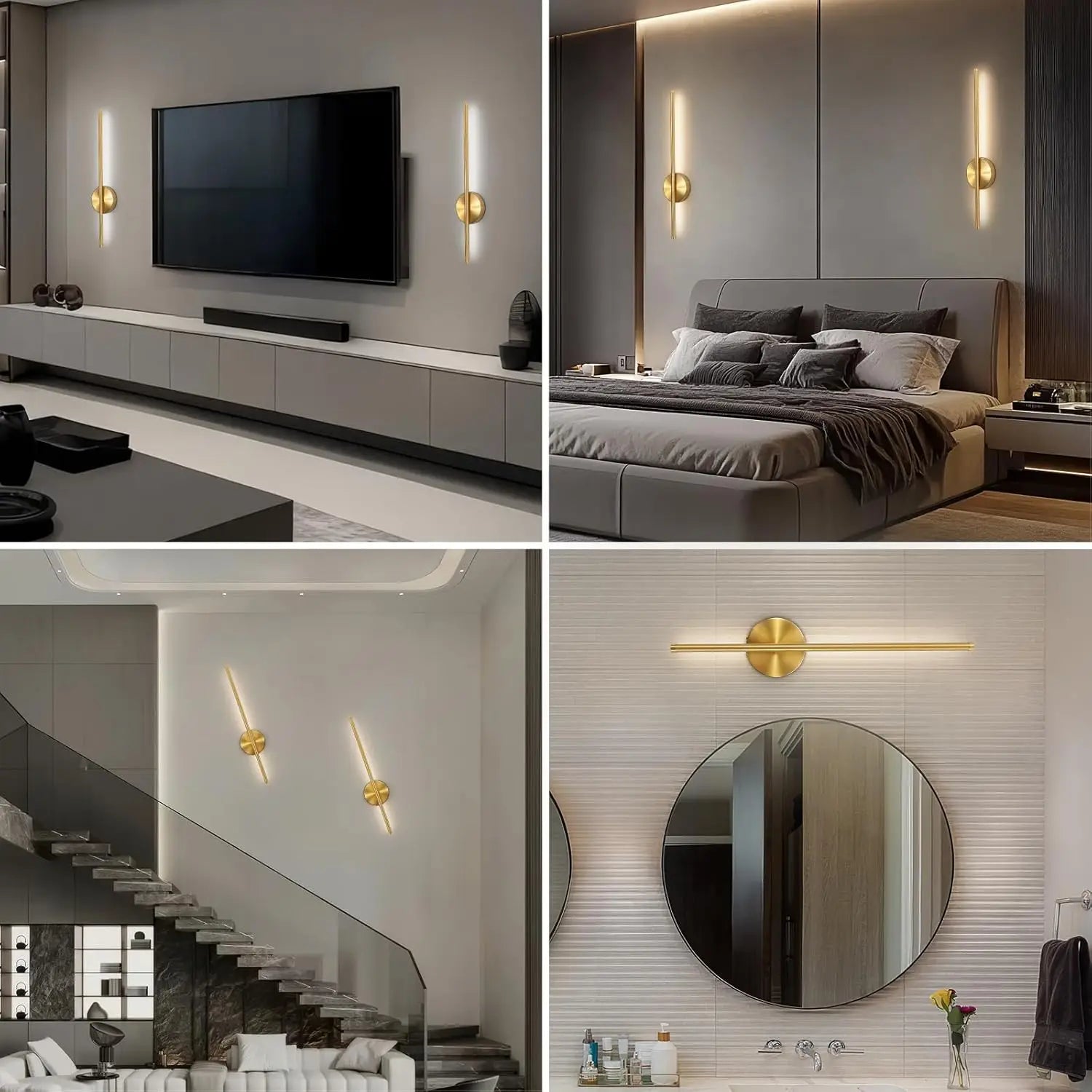 LED Rechargeable Wall Light Installation Free Wall Sconce 1PC 50CM