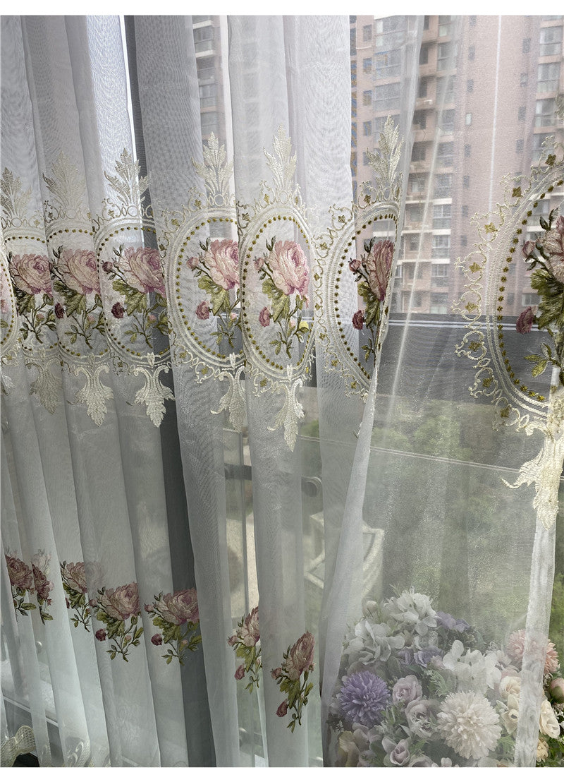Peony Embroidered Sheer Curtain