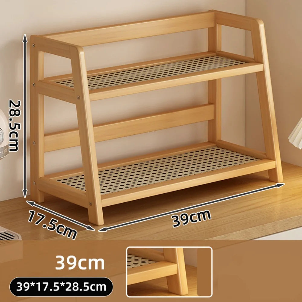 Rattan Desktop Storage Shelf
