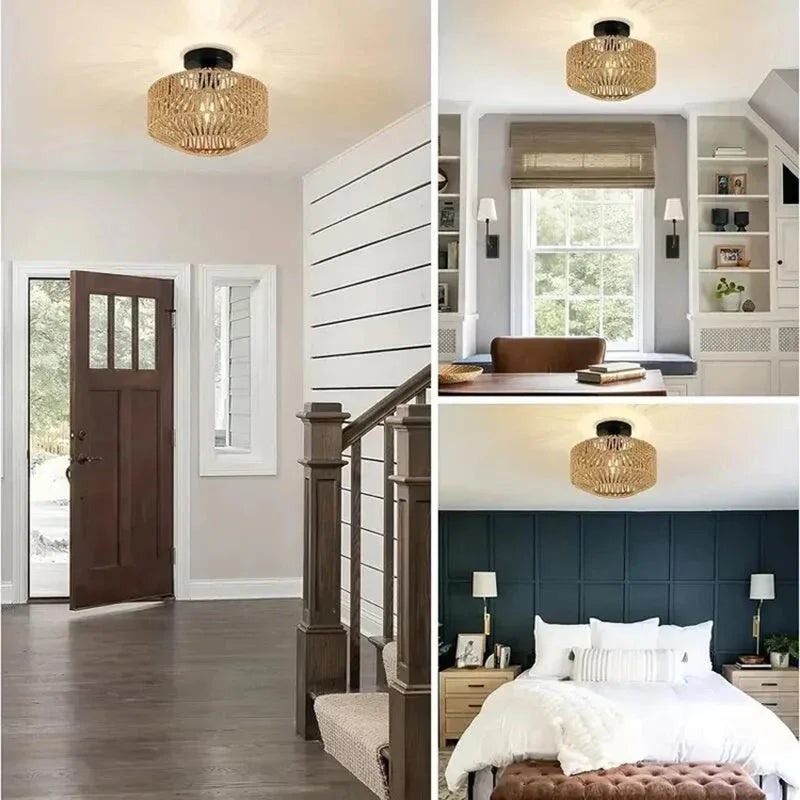 Natural Bamboo Rattan Ceiling Pendant