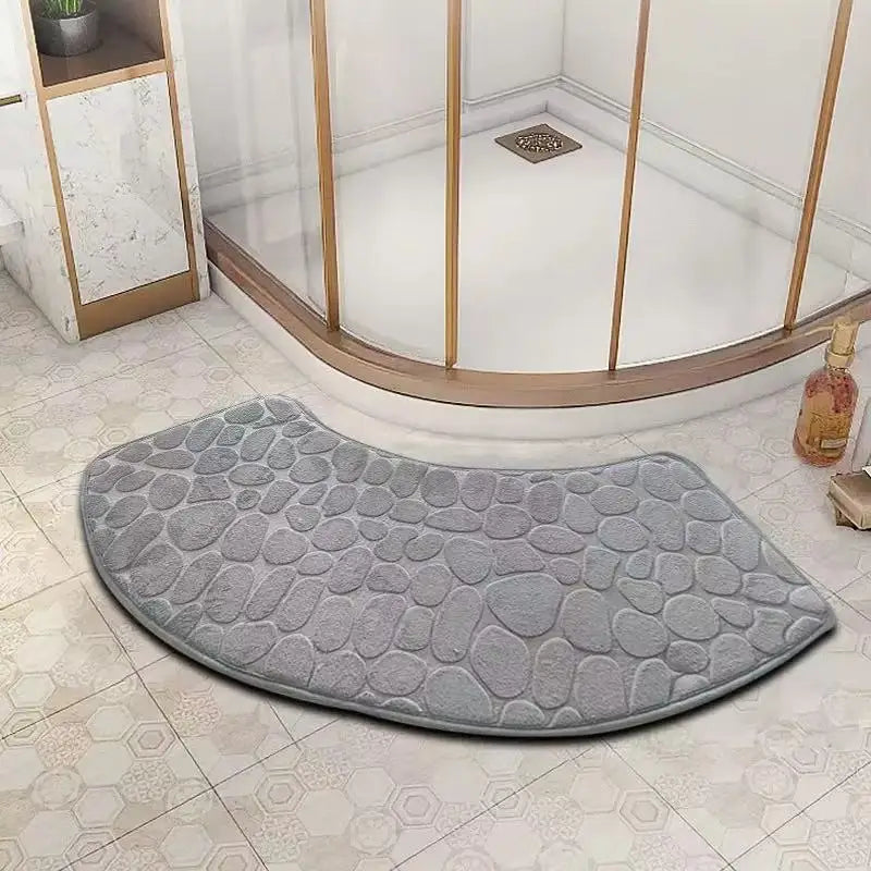 Curved bathroom mat thickened shower room absorbent door mat toilet