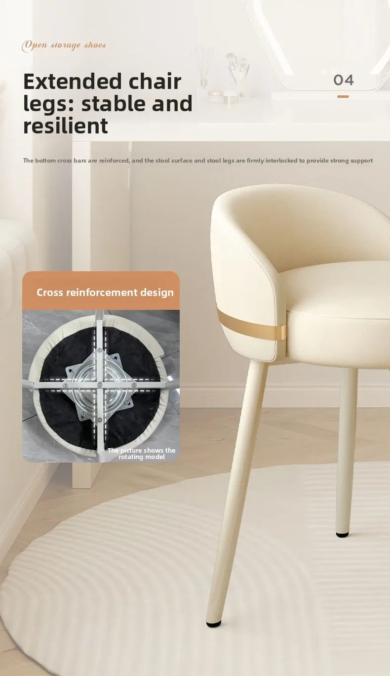 Modern Swivel Vanity Stool, 360 Rotating