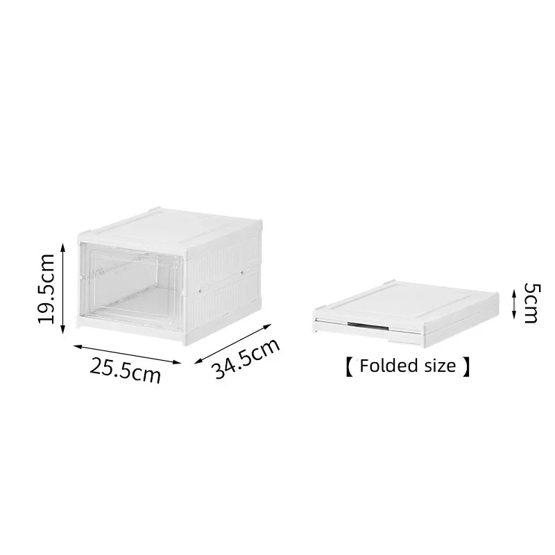 No Assembly Needed Heavy-Duty  PP Thickened Transparent Foldable Shoe Box with Lid Premium Plastic Home Storage Simple Shoe Rack