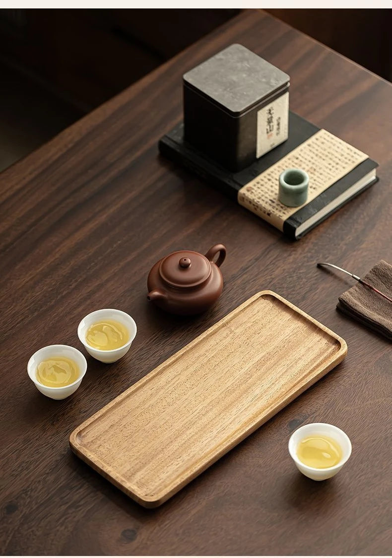 Natural Wood Rectangular Serving Tray