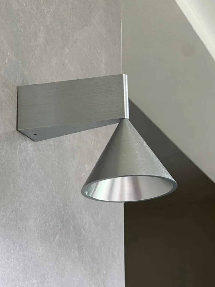Minimalist Aluminum Cone Bedside Wall Lamp