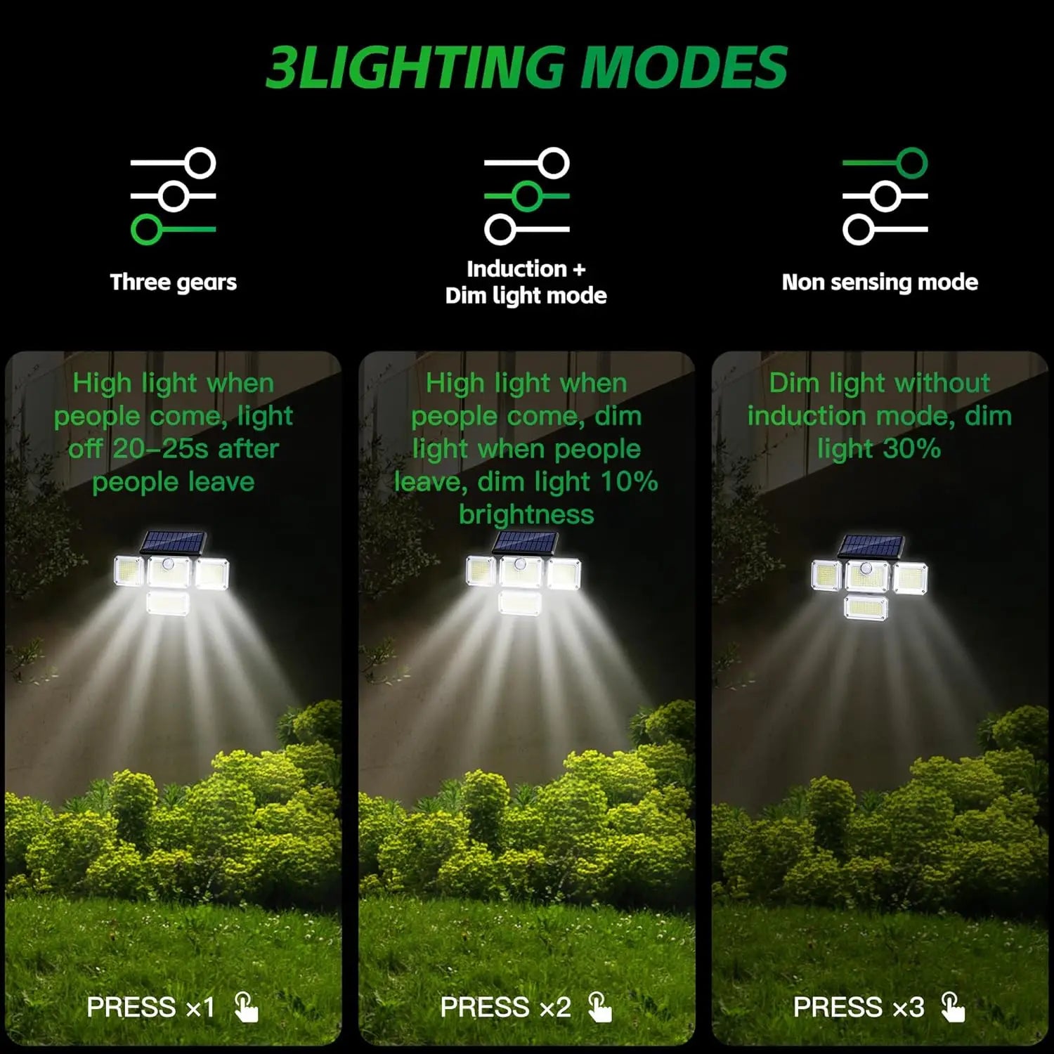 4 Head Solar Motion Sensor Light