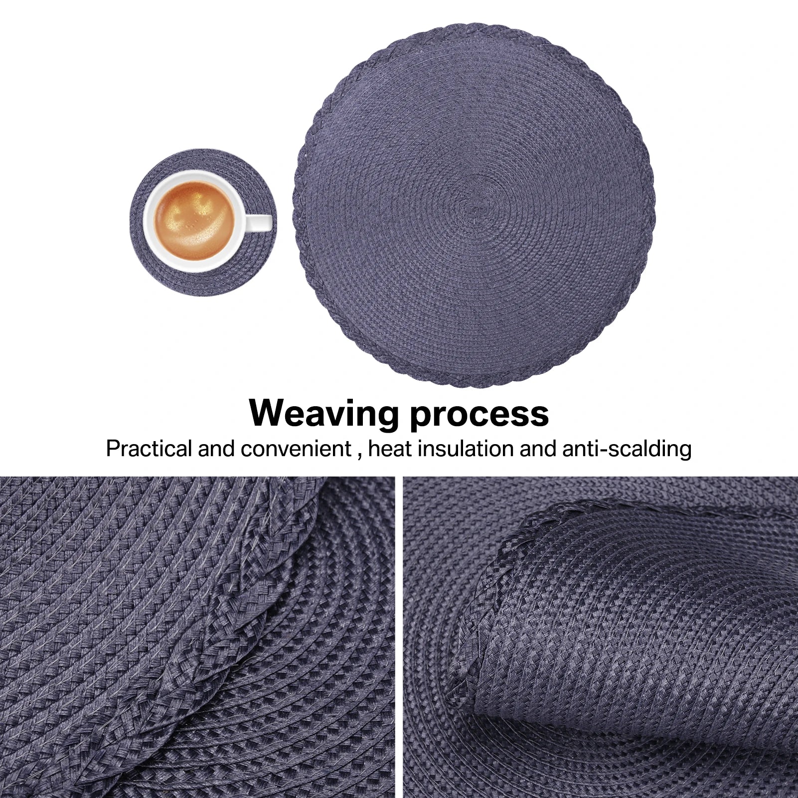 Braided Round Placemat and Coaster Set