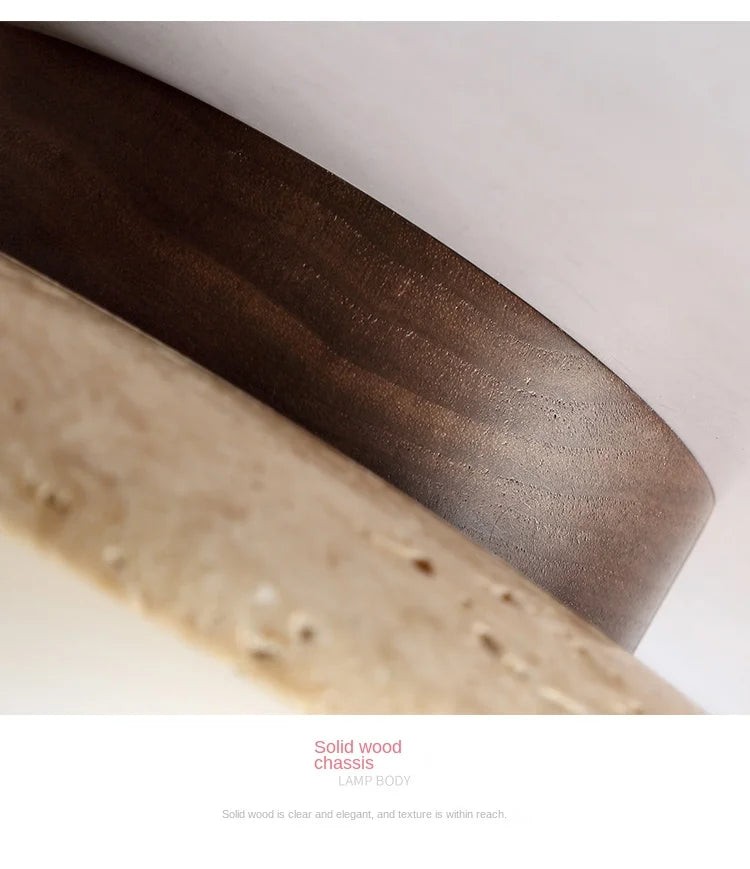 Stone Wood Round Surface Downlight