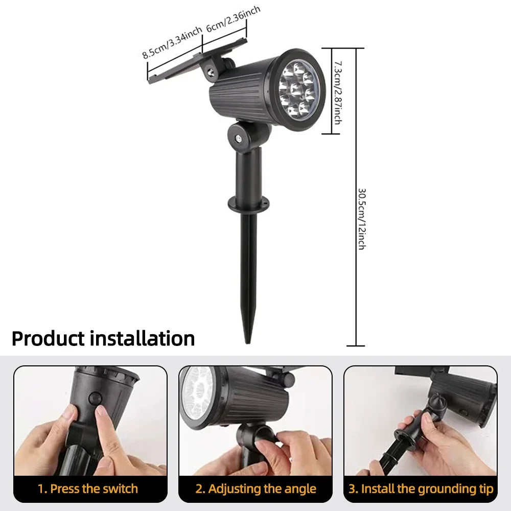 Adjustable Solar Landscape Spotlight