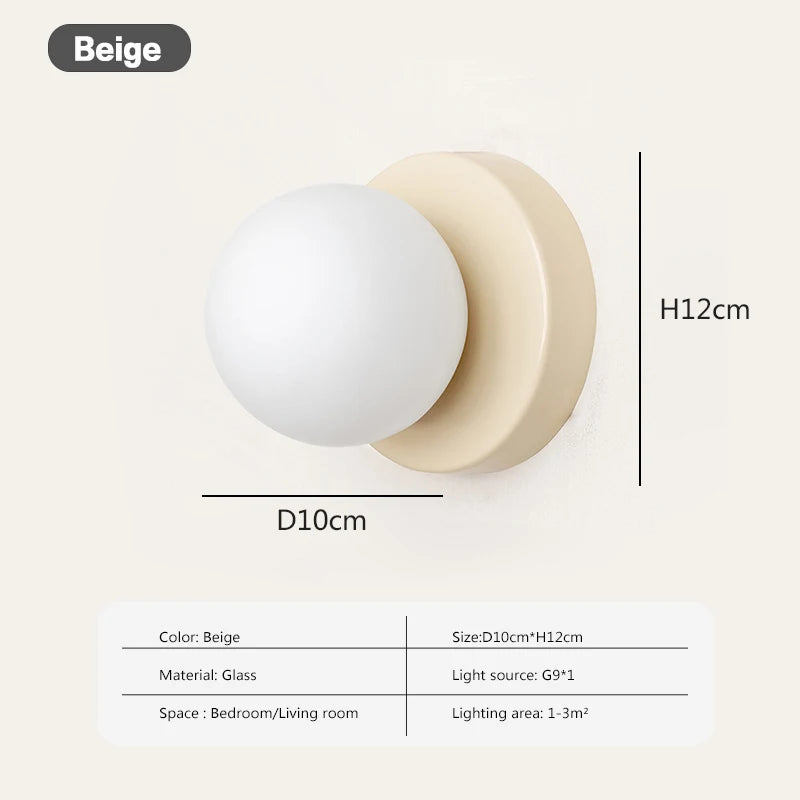 Nordic LED Glass Wall Lamp Minimalist G9 Base Orb Sconce
