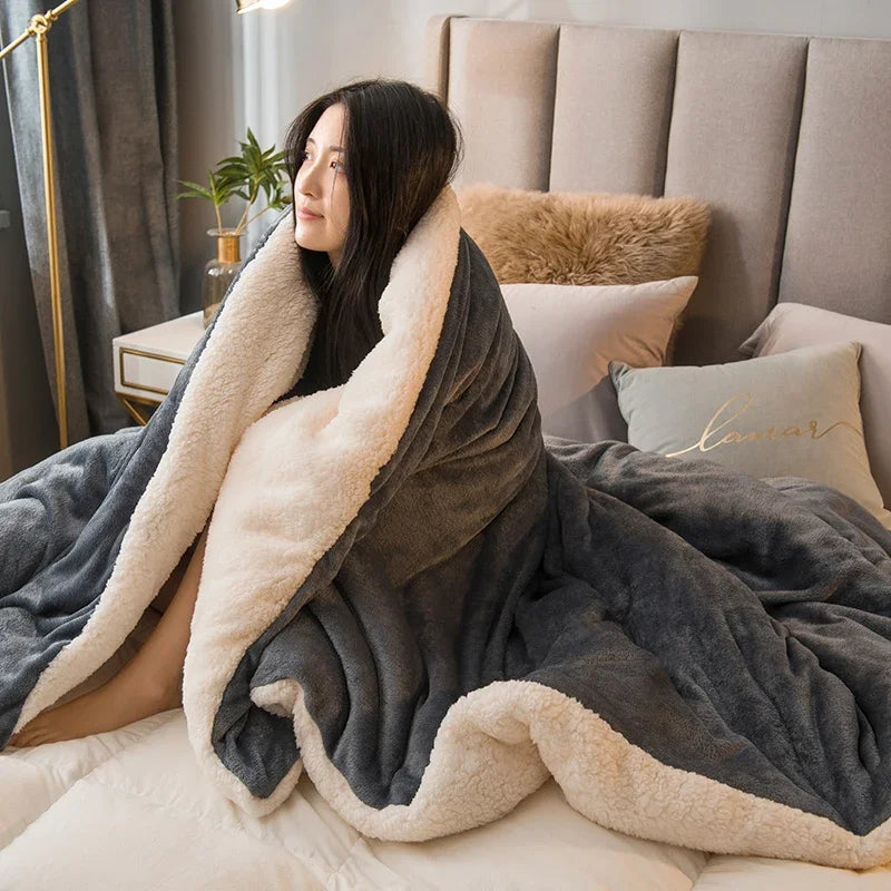 Double Sided Lamb Fluff Blanket