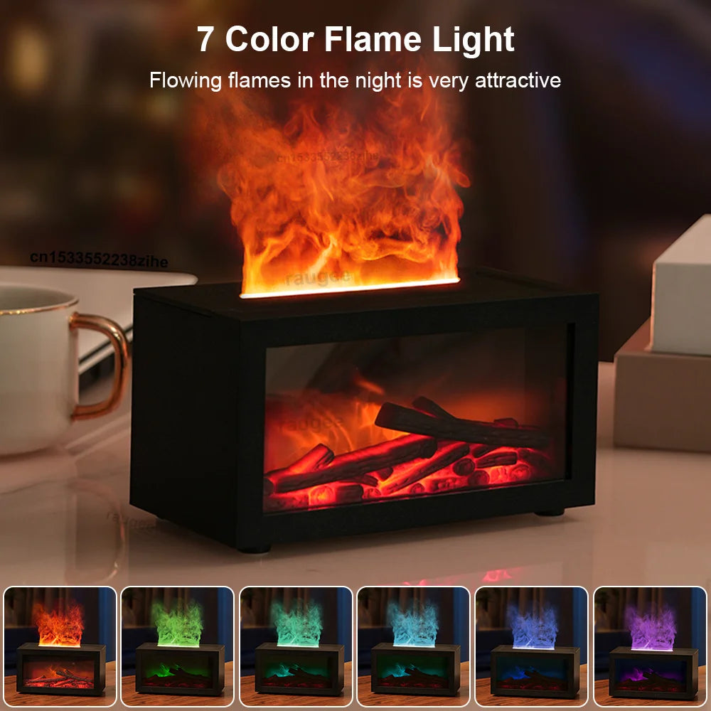 Fireplace Humidifier Aroma Flame Humidifier Fragrance Diffuser