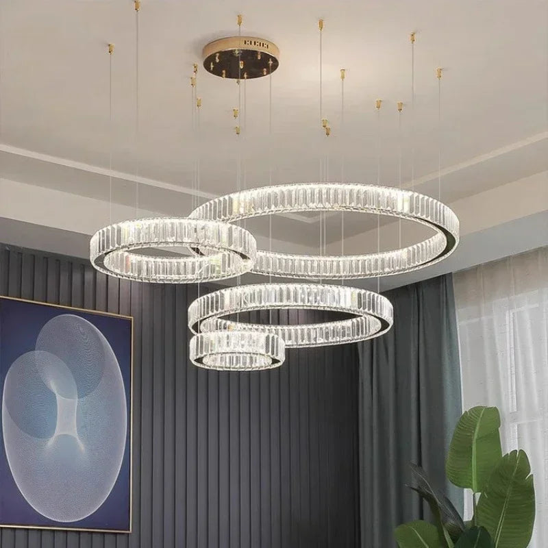 Modern Gold Luxury Crystal LED indoor Chandelier Bedroom Living Room