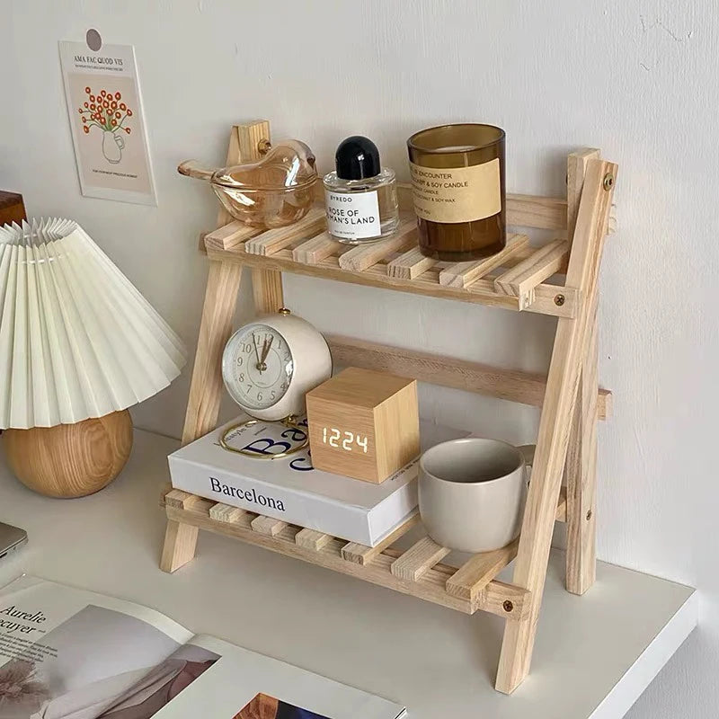 Folding Double Layer Desk Organizer