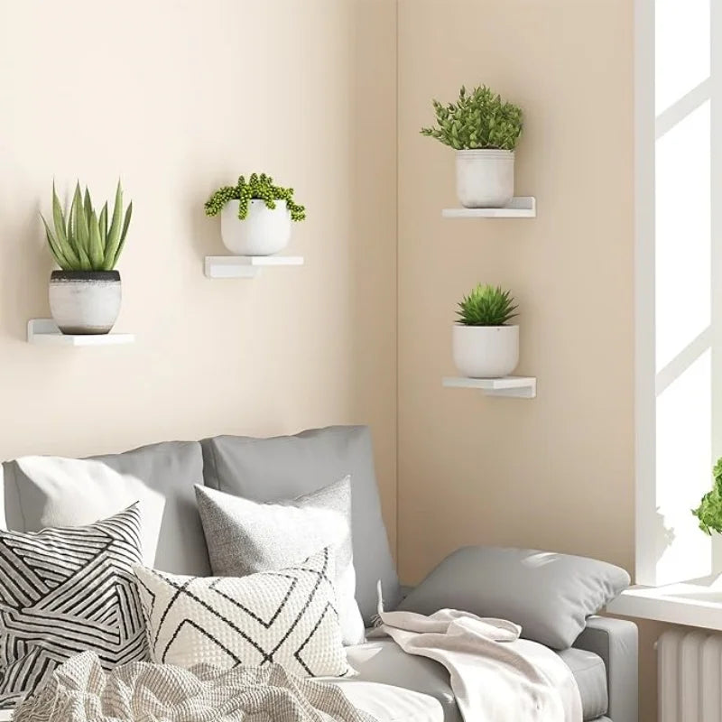 White Floating Wall Shelves, Set of 2 or 4