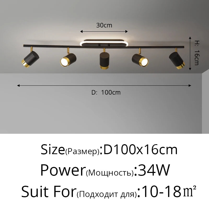 Long Linear LED Spotlight Chandelier