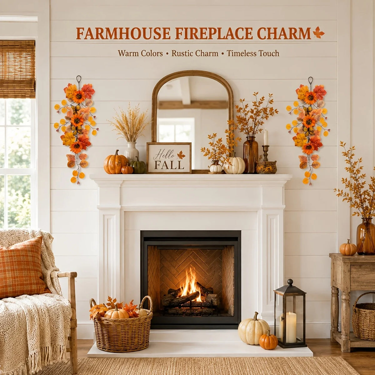 Sunflower and Maple Leaf Vine Garland
